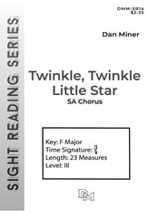 Twinkle, Twinkle Little Star SA choral sheet music cover